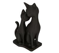 XAGMODSHN Elegant Double Cats Snuggling Statue with Base for Bookshelves Desktop Display Figurine for Entryway Cabinet Decors Black Cats Snuggling Statue