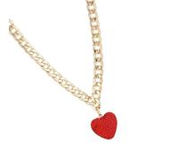 XAGMODSHN Elegant Heart Pendant Necklace Women Charm Necklace With Thick Chain Fashion Heart Drop Earrings For Various Occasion Date Accessory