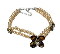 XAGMODSHN Exaggerated Leopard Print Heart Pearls Necklace Adjustable Crystal Acrylic Chain For Women Party Jewelry