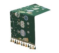 XAGMODSHN Festive Chenilles Table Runner with Woven Pattern Modern Christmas Dining Decoration Chenilles Table Runner