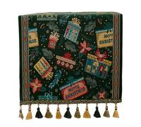 XAGMODSHN Festive Chenilles Table Runner with Woven Pattern Modern Christmas Dining Decoration Chenilles Table Runner