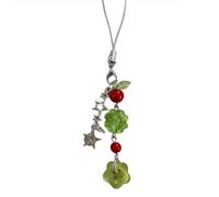 XAGMODSHN Four Leaf Grass Keychain Trendy Button Shape Design Beads Ornament Chain For Gift Jewelry Decoration Four Leaf Keychain Charm