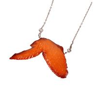 XAGMODSHN Fried Chickens Necklace Funny for Creative Simulation Food Chicken Legs Wings Link Chain Necklace for Women Men Chicken Leg