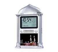 XAGMODSHN HA-4002 Multipurposed Clock Hijri Calendar with Azan Time Date Week Temperature Digital Display Tabletop Clock Home Decor