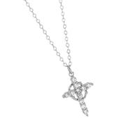 XAGMODSHN Handcrafted Twisting CZ Pendant Necklace Retro Adjustable Chain Elegant Women ' s Jewelry Sparkling Cubic Zirconia Pendant Necklace Vintage Design Adjustable Collarbone Jewelry for Her