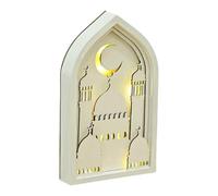 XAGMODSHN LED Illuminating Wood Moon Castles Eid Festivals Hanging Decors For Muslims Islamics Ramadans Holiday Indoor Ornament Ramadans Home Decors