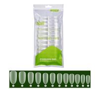 XAGMODSHN Long Coffin False Nails Tips, Full Gel Tips Semi-frosted Clear False Nails Tips for Press On Extension