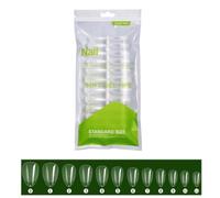XAGMODSHN Long Coffin False Nails Tips, Full Gel Tips Semi-frosted Clear False Nails Tips for Press On Extension