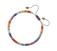 XAGMODSHN Natural Stone Beaded Handwoven with Multicolor Crystals for Positive Energy Comfort Fit and Daily Inspiration Everyday
