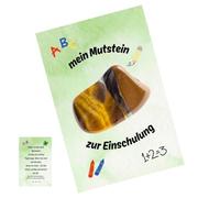 XAGMODSHN Natural Tigers Eye Stone Craft Kits with Adhesive Backing and Card for Kids Educational Activity First Day At School Gift Unique Tigers Eye Memorial Craft for Kids
