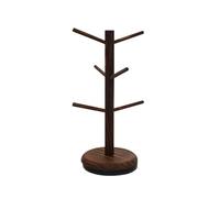 XAGMODSHN Natural Wood Cup Display Tree Stand, Burn Color Rotating Model