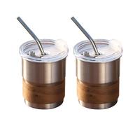 XAGMODSHN Pack of 2 Premium 304 Rustless Coffee Travel Cups Twin Wall Insulated Shih Tzus Street Painting Cold Beverages Oxidation Proof Untarnished Water Cup
