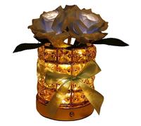 XAGMODSHN Permanent Rose Lamp with Glass Base and Soft Lighting Perfectly Touch Control Table Bedlight Cordless Light Rose Night