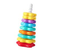 XAGMODSHN Practical Rotating Colorful Tower Stacking Toy for Kids Motor Skills Development Educational Puzzle Game Present Rotating Colorful Tower Stacking Toy