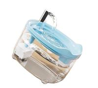 XAGMODSHN Quiet Stream Puss Water Spring with Triplicate Sieving Structure 50.72OZ Cistern Removable Divisions Automatic Power Away Bedlight Measure Slip Pet Water Bowl