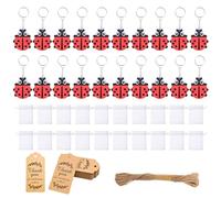 XAGMODSHN Sturdy PVC Metal Ladybirds Keychains Set 20PCS Ideal Party Supplies For Guests Creative Homes School Decorations PVC Metal Keychains Party Gifts
