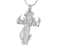 XAGMODSHN Traditional Cut Design Oxidation Resistant Pet Ashes Commemoration Brooch Necklace Secret Storage Compartment Religious Sympathy Pet Reminder Brooch Rustproof Steel