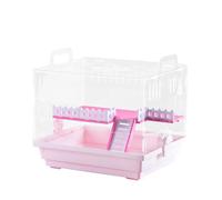 XAGMODSHN Transparent Hamster Cage Easy to Clean Breathable- House Easy to Assemble High-end House with Platform Ladder