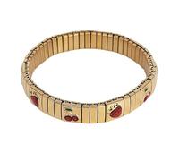 XAGMODSHN Trendy Cherrys Strawberry Fruit Design Adjustable Bracelet Italian Craftsmanship Comfortable Jewelry for Women Girls
