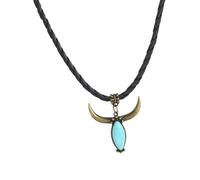 XAGMODSHN Tribal Inspired Turquoise Pendant Necklace Soft Leather Cord Jewelry For Gift Giving Ethnic Leather Necklace Jewelry