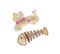 XAGMODSHN Unique Cat Eating Fish Hair Clasps Hair Decoration Resin Hairpieces Hair Clip Party Headwear For Girls And Ladies