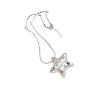 XAGMODSHN Unique Five Point Star Pendant Neckchain Dopamine Zircon Alloy Necklace Long Chain for Casual Outfits and Gifts