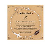 XAGMODSHN Versatile Adjustable Ball Crucifix for Men Women Classical Design Wristband Lightweight Alloy Everyday Comfort Adjustable Chain Braceleet