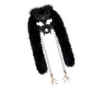 XAGMODSHN Werewolfs Faux Furs Vikinges Foxes Furry Animal Masque Halloween Cosplay Costume Accessory Wendigo Headdress Furry Animal Wolf