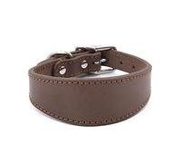 XAGMODSHN Wide Padded Dogs Collar Genuine Leathers Puppy Collars for Lurchers Italian Greyhounds Comfortable Pet Dogs Accessories