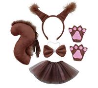 XAGMODSHN Woman Cartoon Squirrel Ear Shape Headband With Tail Set Hair Hoop Animes Character Performances Live Broadcast Headpiece Bowties Male Bowties Male Bowknot Bowtie Cosplay