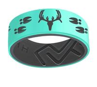 XAHH Deer Antler Silicone Ring for Men - Hunting Style Rubber Wedding Band, Deer Tracks Outdoor Silicone Ring, Comfortable Breathable Groove Design, Durable Work & Sports Safe Ring for Hunters