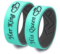 XAHH His Queen or Her King Silicone Ring - Single Silicone Wedding Band for Men or Women, Durable Flexible Rubber Ring, Comfortable Gym Safe Promise Ring, Romantic Gift for Couples, Silicone, No