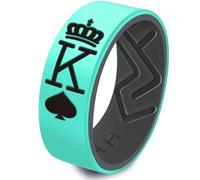 XAHH King and Queen Silicone Rings for Couples, Flexible Rubber Wedding Bands for Men and Women, Comfortable Breathable Workout Rings, Anniversary Valentine Gift, Silicone, No Gemstone