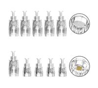 Xahpower 10 Pcs Microneedling Pen Replacement Cartridges, Dermapen Nano-3D/Nano Round Needle Cartridges, Individually and Sealed Bags