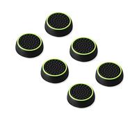 Xahpower 6PCS Silicone Thumb Cap, Non-slip Silicone Analog Joystick Thumb Stick Grip Cap for PS2, PS3, PS4, PS5, Xbox One, Xbox Series X/S, Xbox 360, Switch Pro (Black Green)