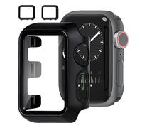 Xahpower Pack of 2 Case with Glass Screen Protector Compatible with Apple Watch, Scratch-Resistant PC Ultra Thin Protective Case, Total Protective Case (38 mm)