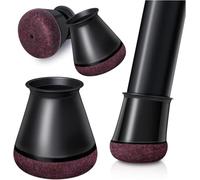 Xahpower Pack of 24 Round Chair Leg Caps, Black, Protective Caps for Chair Legs, Felt Gliders, Silicone Chair Leg Protectors for Straight and Slanted Chair Legs, Protect Floor from Scratches, S Fit