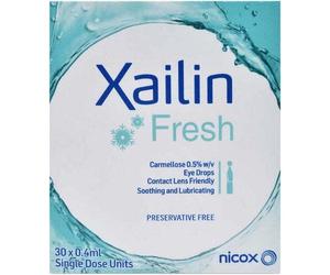 Xailin Fresh 0.5% Carmellose Eye Drops 30 x 0.4ml x 3 Packs