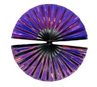 XAIODRAGONSKY Boots on The Ground Hand Fan, 2025 New Large Holographic Folding Hand Fan Line Dance Popping Fan, Foldable Craft Holding Laser Colors Hand Fan