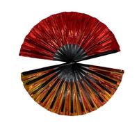 XAIODRAGONSKY Boots on The Ground Hand Fan, 2025 New Large Holographic Folding Hand Fan Line Dance Popping Fan, Foldable Craft Holding Laser Colors Hand Fan