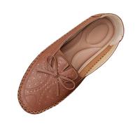 XAIODRAGONSKY Women Loafers Comfortable Elegant Slip-on Business Casual Work Shoes Bow-Knot Office Driving Round Toe Loafers, Camel, 6 UK