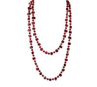 Xalroco 48'' Colorful Irregular Iridescent Sea Shell Beaded Long Necklace, Bohemian Chunky Vintage Style Costume Jewelry for Women, L, Crystal beads, No Gemstone