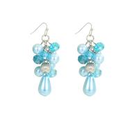 Xalroco Colorful Lightweight Dainty Cluster Dangle Earrings for Women Trendy Statement Elegant Sparkly Drop Earrings Boho Fancy Teardrop Long Dangly Earrings for Women Wedding Bride Earrings Jewelry