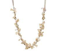 Xalroco Long Necklace/Beaded Statement Necklace/Adjustable Cord and Fabric Necklace with Geometric Metals, Braided Balls, Ceramic, Shell, Lava or Natural Stone Beads/Fashion Jewelry, L, Ceramic, Shell