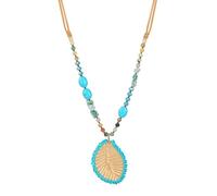 Xalroco Long Necklace for Women / Long Pendant Adjustable Leather, Rope, Cord Necklace with Leaf, Dragonfly, Geometric, Heart, Shell, Rectangle, Oval, Round, or Irregular Hammered Metal Pendant