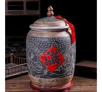 Xalteafe Ceramic Rices Container,Ceramic Rices Bucket,Ceramic Storage Jars For Kitchen,Ceramic Rices Bucket With Lid,Ceramic Rices Storage Containe,Strong Sealing,Suitable For Flour,Sugar,Cereals