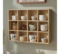 Xalteafe Grid Coffee Mug Display Rack,Wall Mounted Mug Display Shelf,Tea Cup Rack For Storage,Curio Shadow Box Shelf,Space-Saving,With Large Capacity,For Home & Office Decor