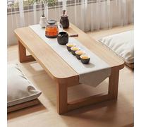 Xalteafe Japanese Style Low Coffee Table,Bamboo Foldable Japanese Floor Table,Wooden Rectangular Tatami Tea,Space Saving,Good Load Bearing Capacity,For Living Room,Reception Rooms