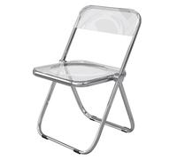 Xalteafe Modern Acrylic Folding Chairs Transparent Clear,Foldable Transparent Clear Lucite Chairs,Metal Frame,Quiet And Anti-Slip,Not Easily Deformed,For Creating Additional Seating