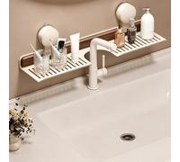 Xalteafe Walnut Sink Shelf For Bathroom,Walnut Suction Cup Shelf Over Faucets,Behind Faucets Storage Rack,Sturdy And Durables,For Bathroom,Kitchen,Toilet,Laundry